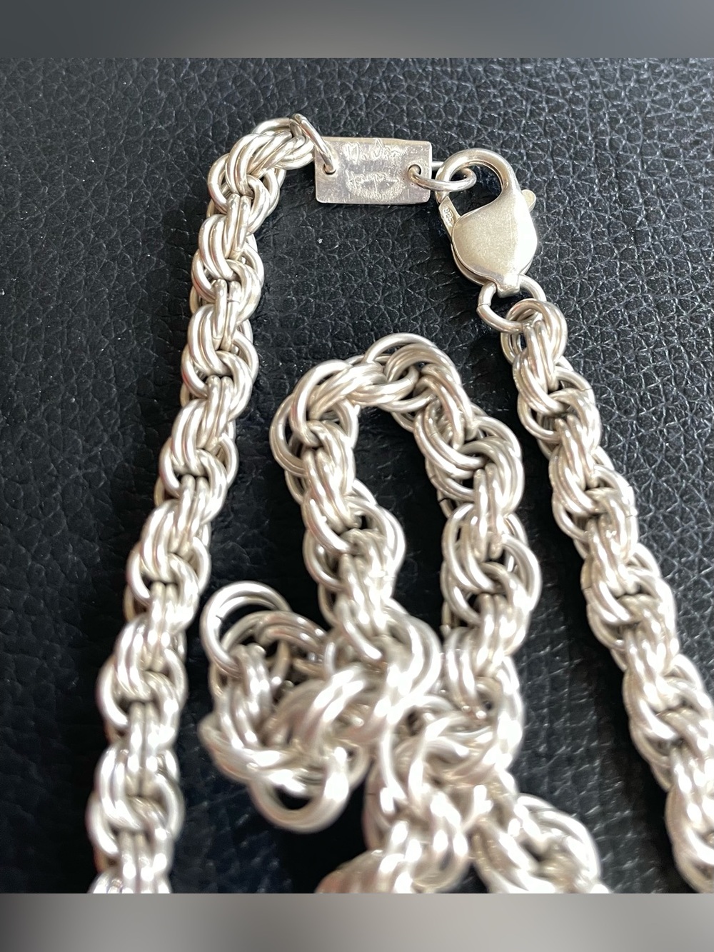 M.J. Haga Vintage Sterling Silver Cable Rope Chain Necklace 18”